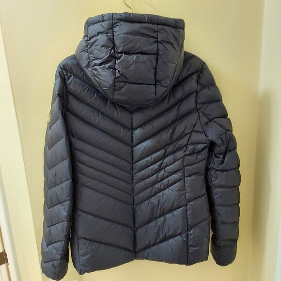 NEW WITH TAGS MICHAEL KORS QUILTED & PUFFER DARK NAVY HOODED DOWN JACKET SIZE S - Picture 5 of 8